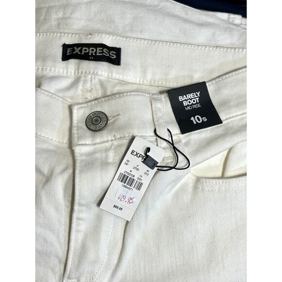 Express Mid Rise Barely Bootcut White Jeans Womens 10S Denim NWT! - Picture 4 of 4